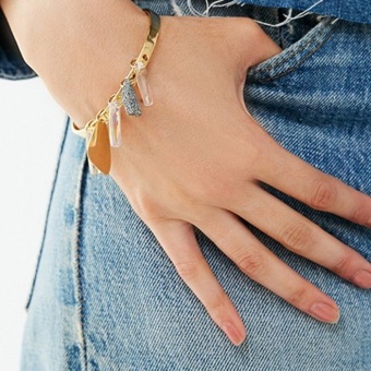 Model wearing crystal bracelet